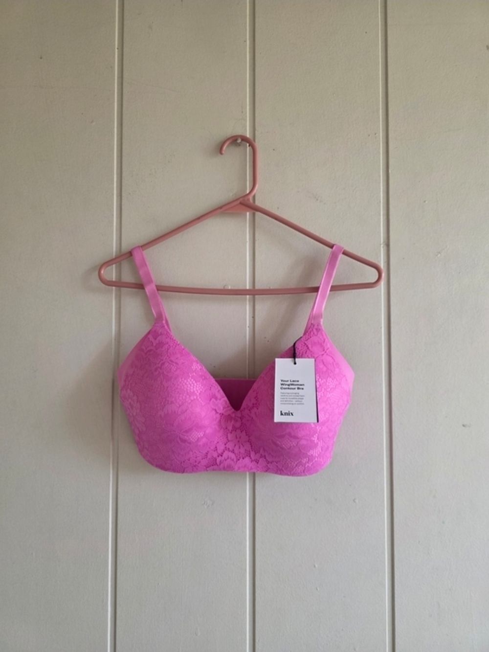 Knix WingWoman Contour Bra with Lace Size 6 Pink
